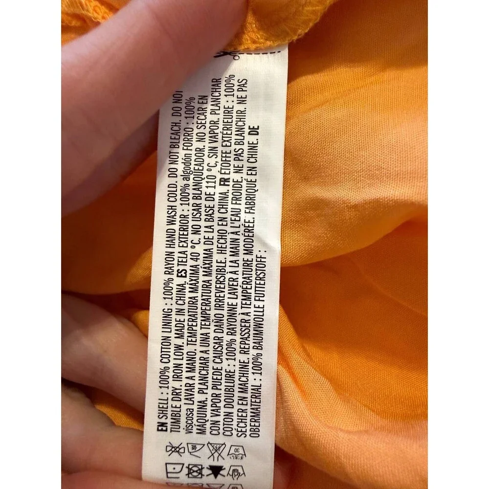 English Factory Puff Sleeve Tiered Midi Dress – Orange – Size L – NWT – $90 - Picture 9 of 9